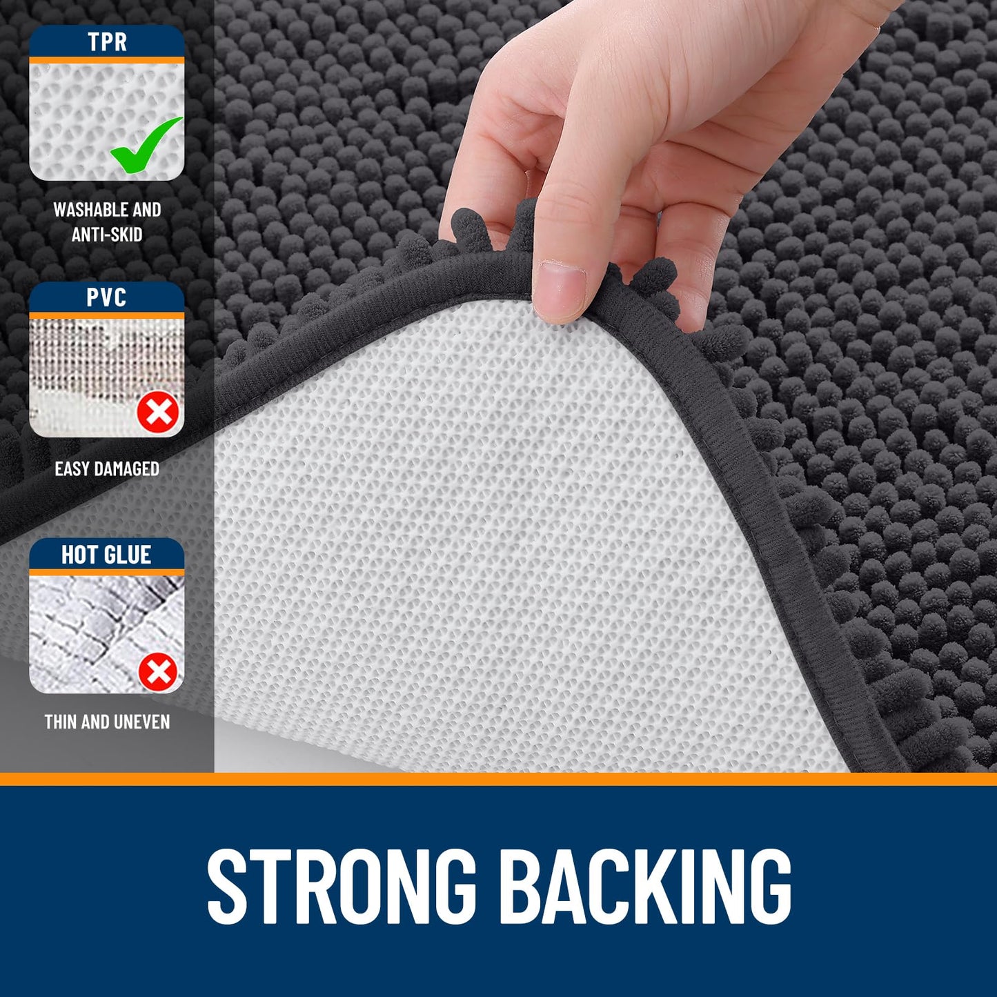 Bathroom Rugs 30x20, Extra Soft Absorbent Chenille Bath Rugs