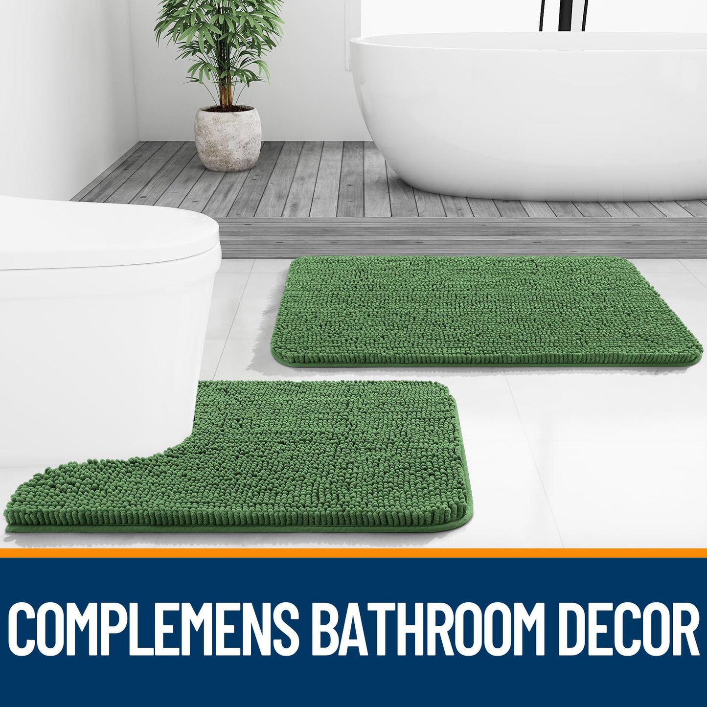 Bathroom Rugs 30x20, Extra Soft Absorbent Chenille Bath Rugs