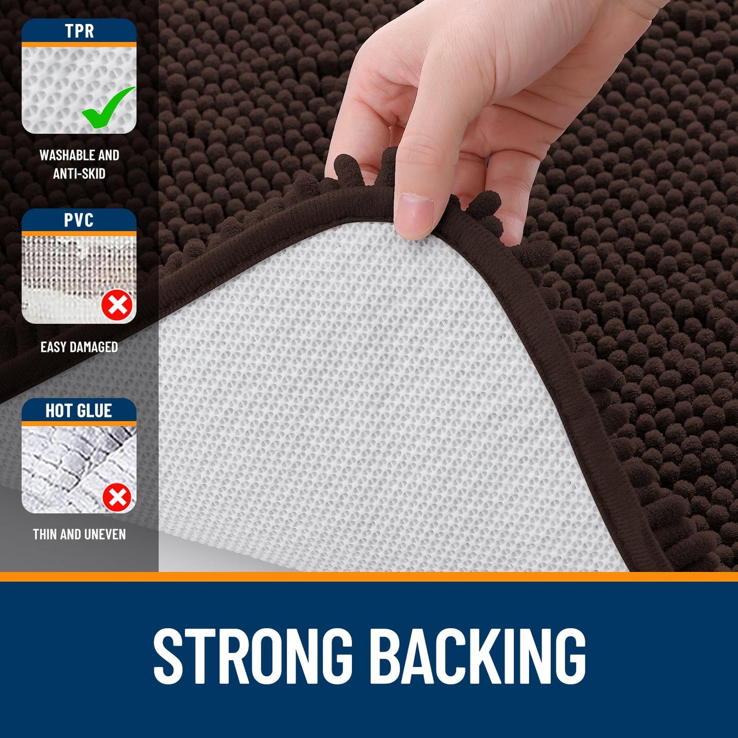 Bathroom Rugs 30x20, Extra Soft Absorbent Chenille Bath Rugs