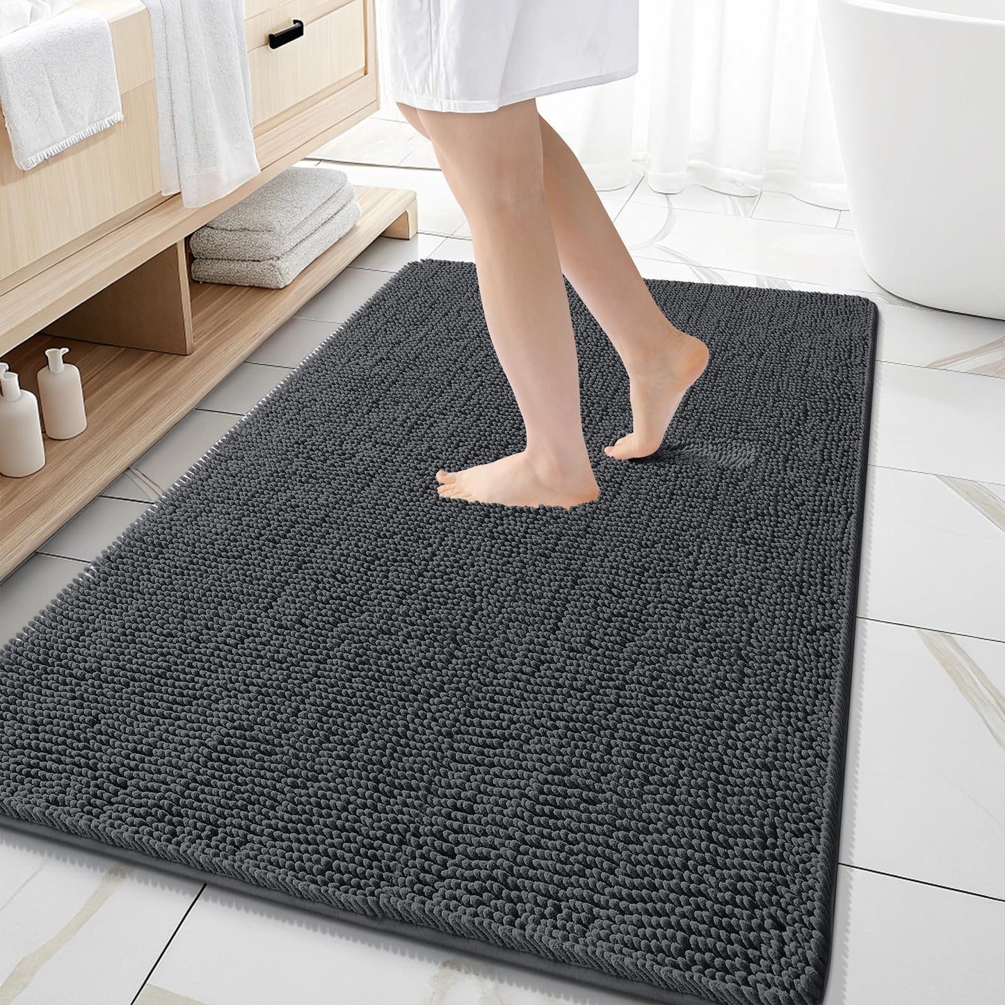 Bathroom Rugs 30x20, Extra Soft Absorbent Chenille Bath Rugs