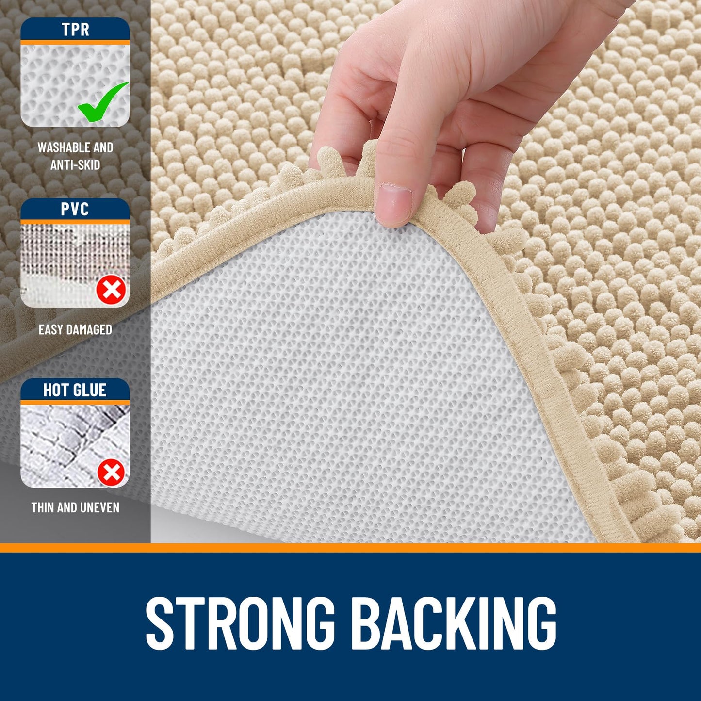 Bathroom Rugs 30x20, Extra Soft Absorbent Chenille Bath Rugs