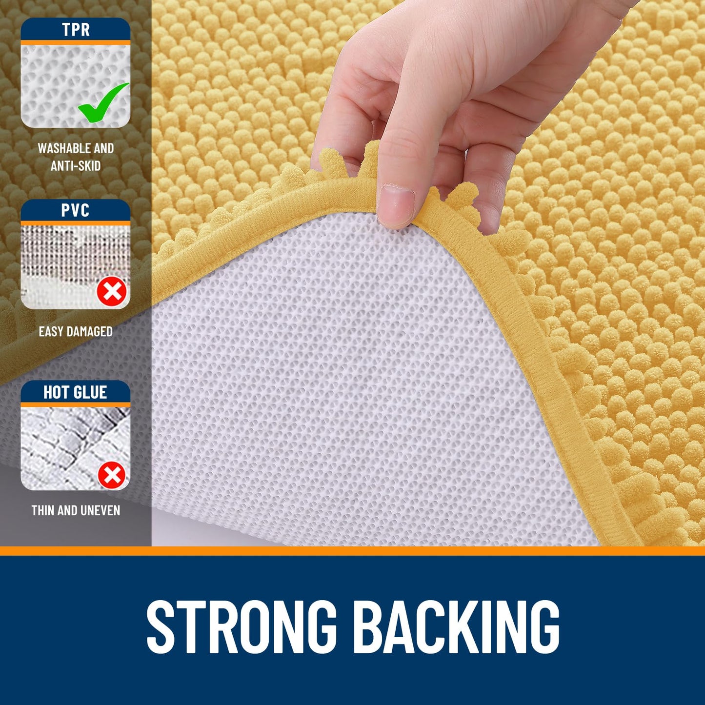 Bathroom Rugs 30x20, Extra Soft Absorbent Chenille Bath Rugs
