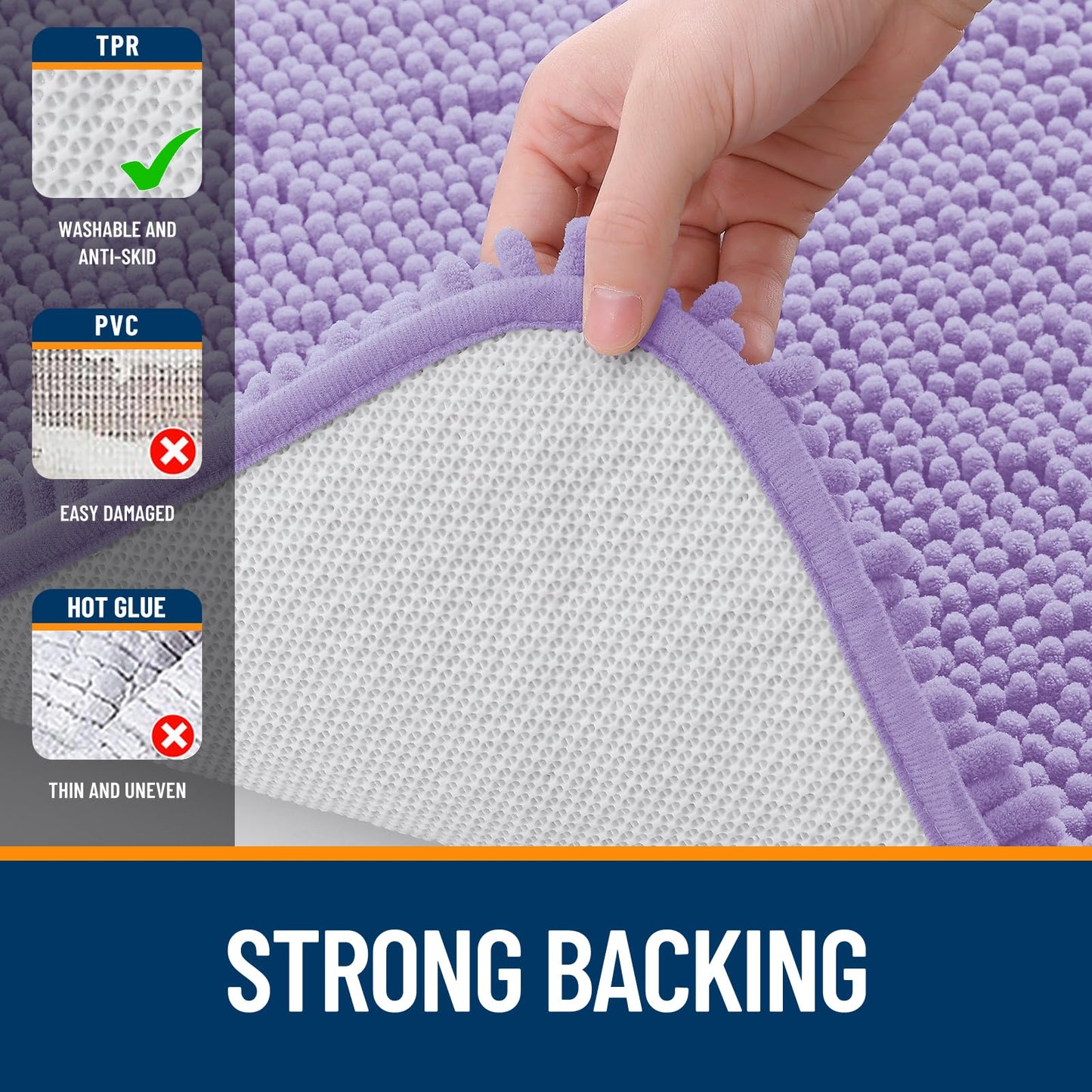 Bathroom Rugs 30x20, Extra Soft Absorbent Chenille Bath Rugs