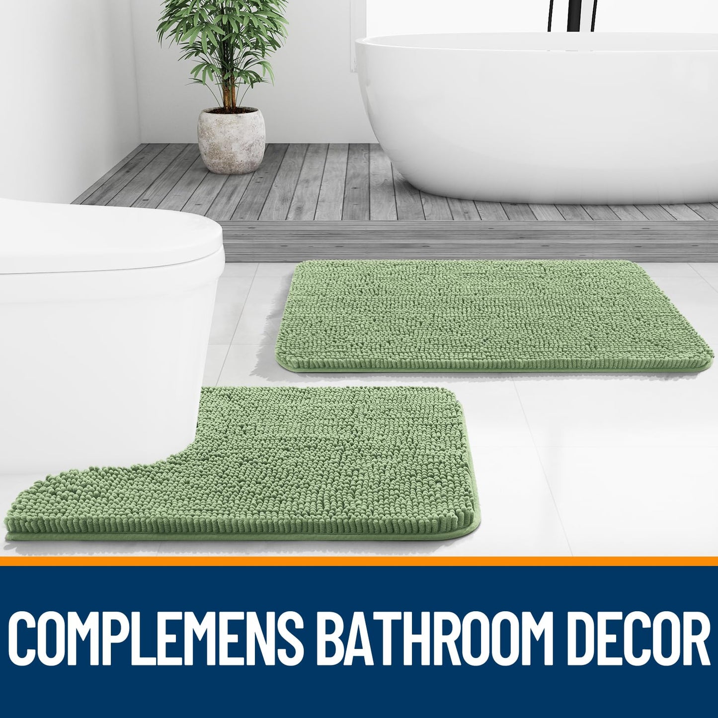 Bathroom Rugs 30x20, Extra Soft Absorbent Chenille Bath Rugs