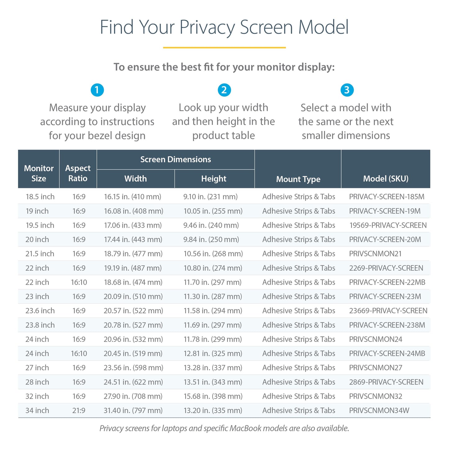 Monitor Privacy Screen for 24 inch PC Display - Computer Screen Security Filter - Blue Light Reducing Screen Protector Film - 16:9 Widescreen - Matte/Glossy - +/-30 Degree, TAA