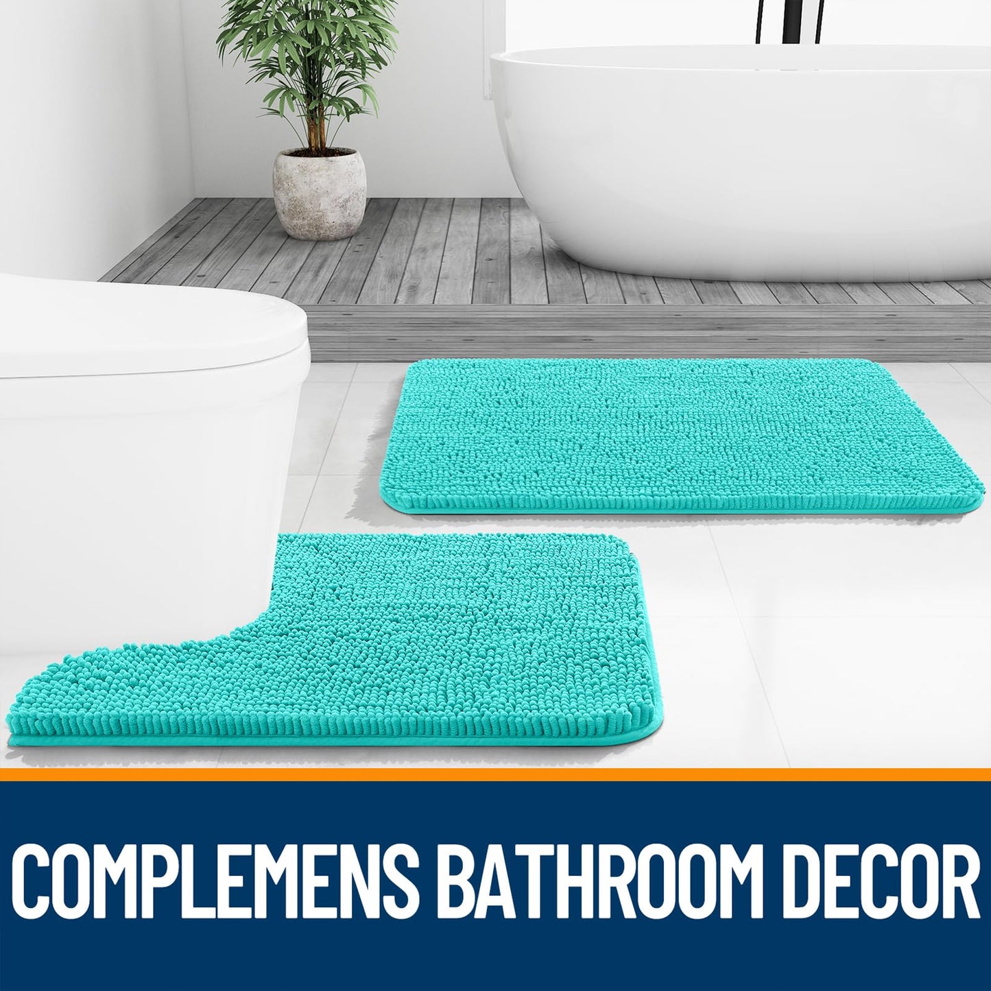 Bathroom Rugs 30x20, Extra Soft Absorbent Chenille Bath Rugs