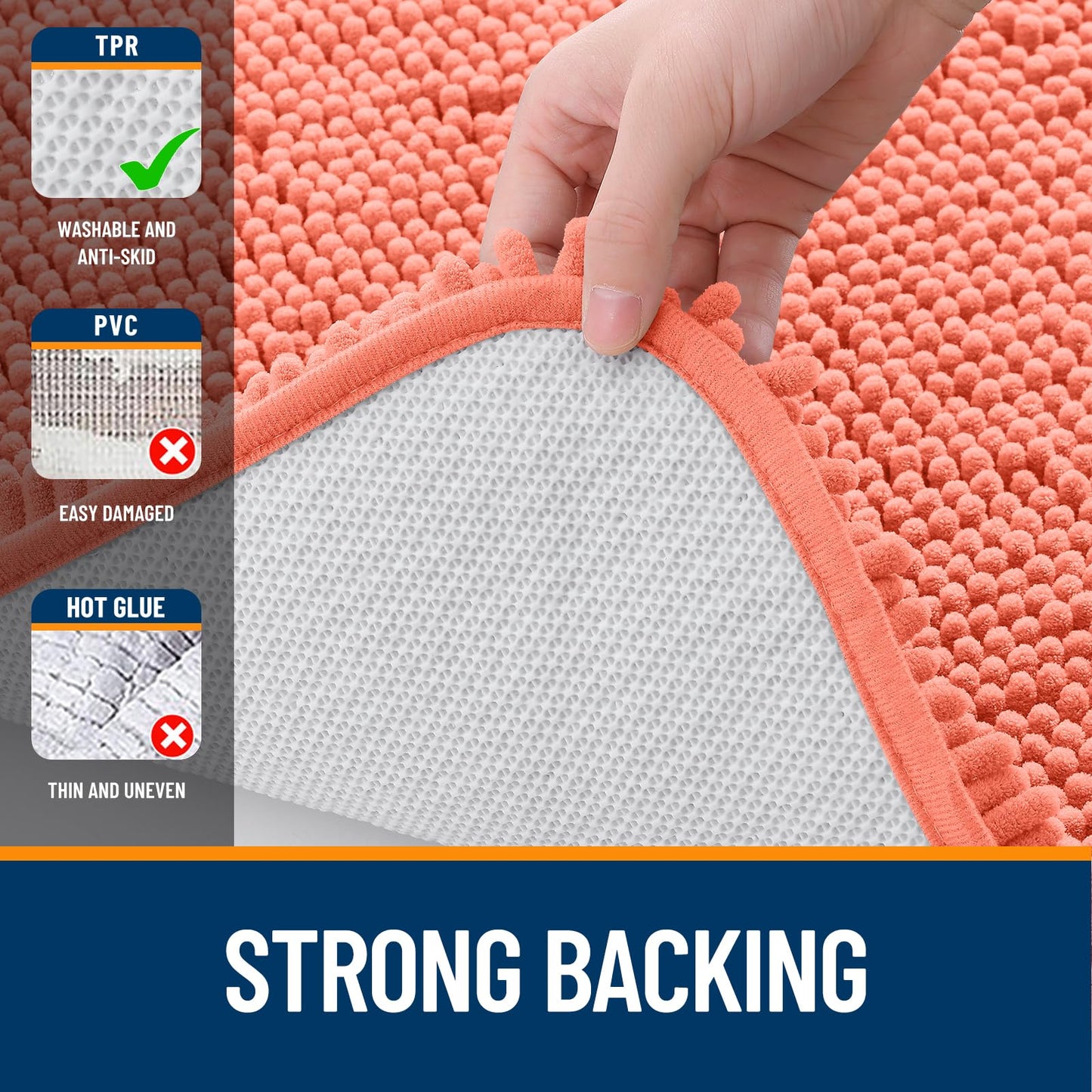 Bathroom Rugs 30x20, Extra Soft Absorbent Chenille Bath Rugs