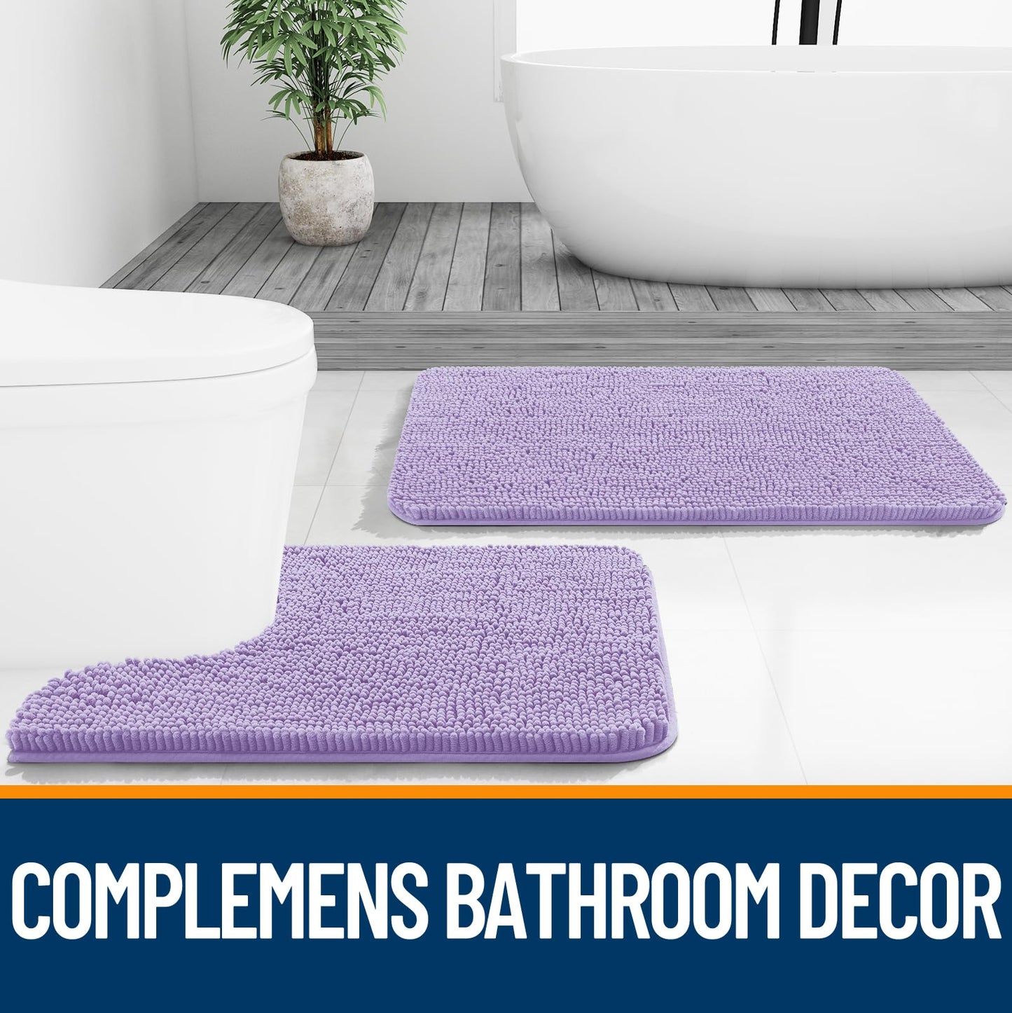 Bathroom Rugs 30x20, Extra Soft Absorbent Chenille Bath Rugs