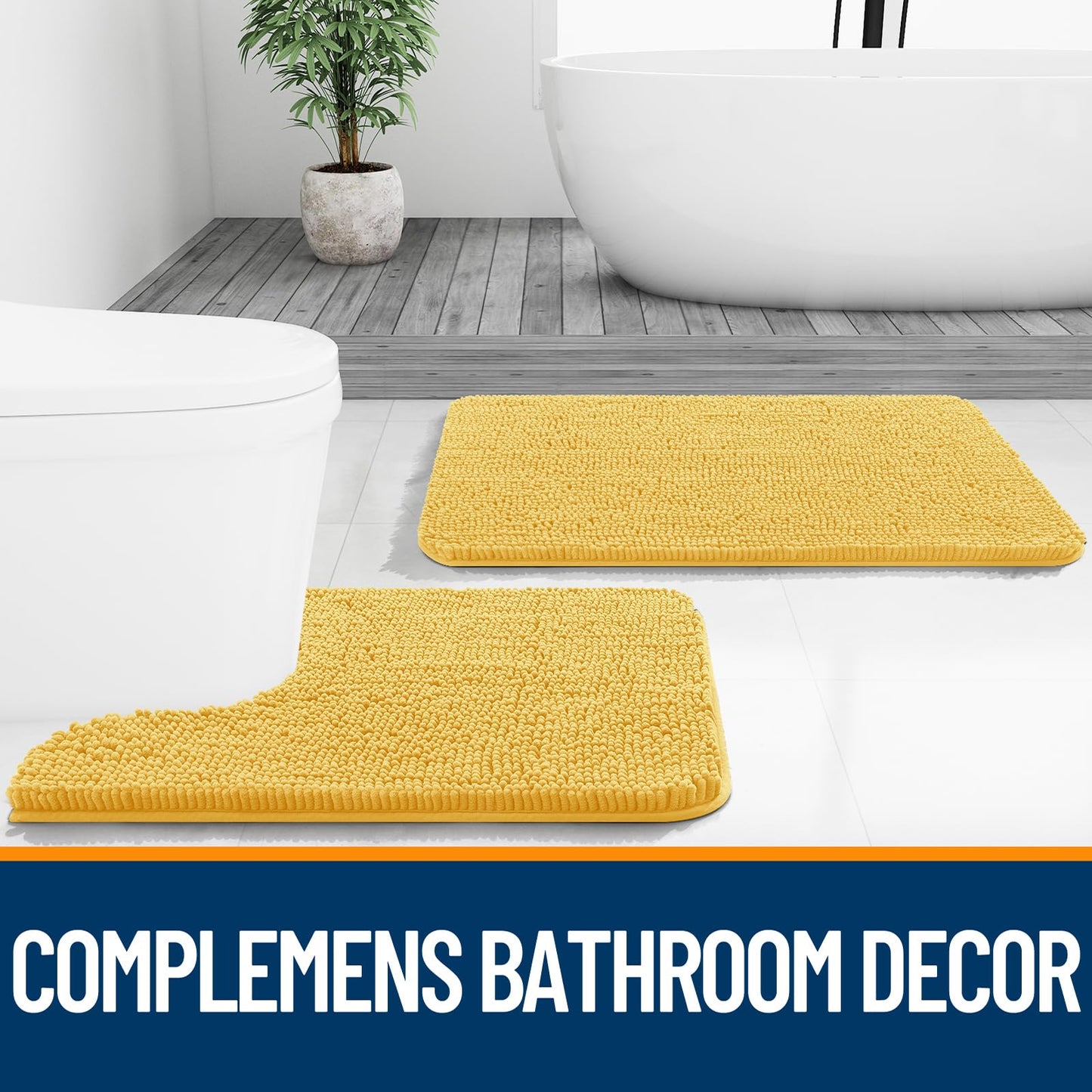 Bathroom Rugs 30x20, Extra Soft Absorbent Chenille Bath Rugs