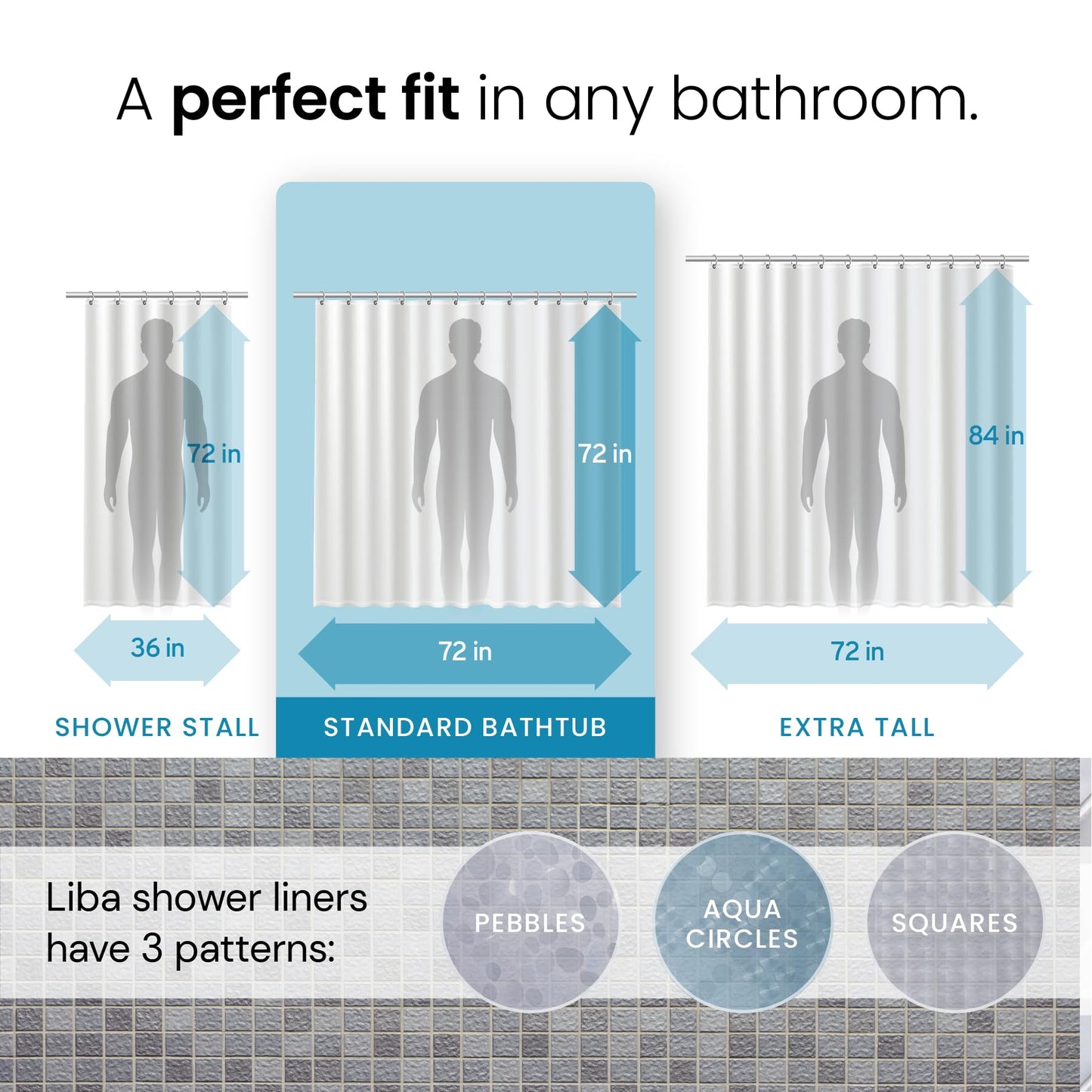 Bathroom Shower Curtain Waterproof Plastic Shower Curtain Premium PEVA Non-Toxic with Rust Proof Grommets Clear 8G Bathroom Accessories 72x72