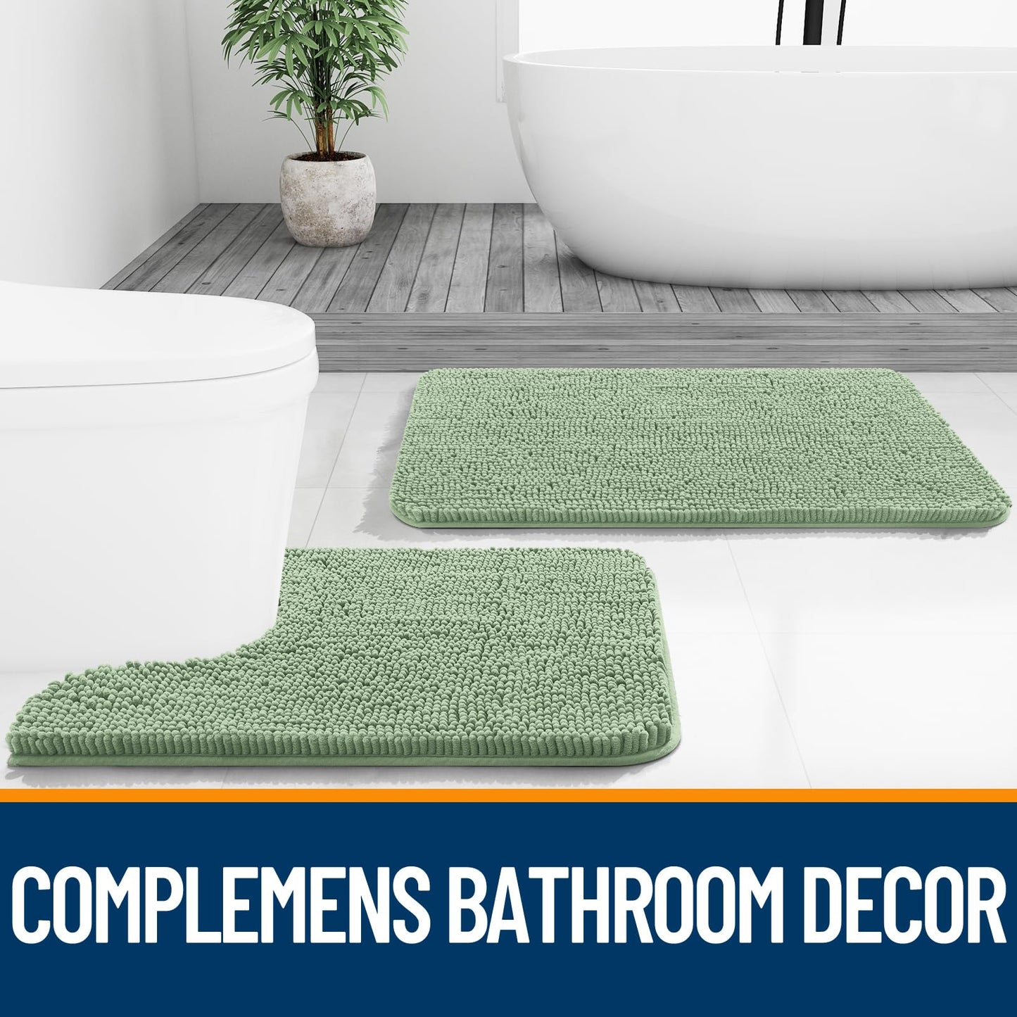 Bathroom Rugs 30x20, Extra Soft Absorbent Chenille Bath Rugs
