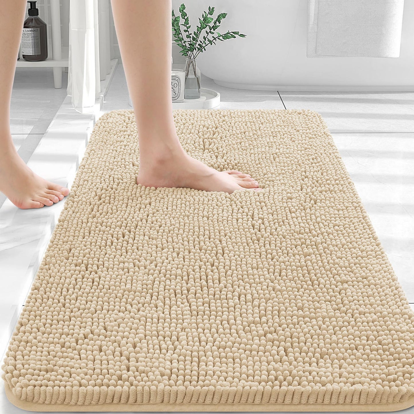Bathroom Rugs 30x20, Extra Soft Absorbent Chenille Bath Rugs