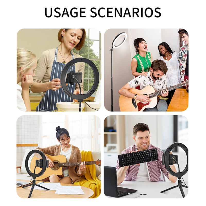 Makeup LED Ring Light 10" with Tripod Stand & Phone Holder