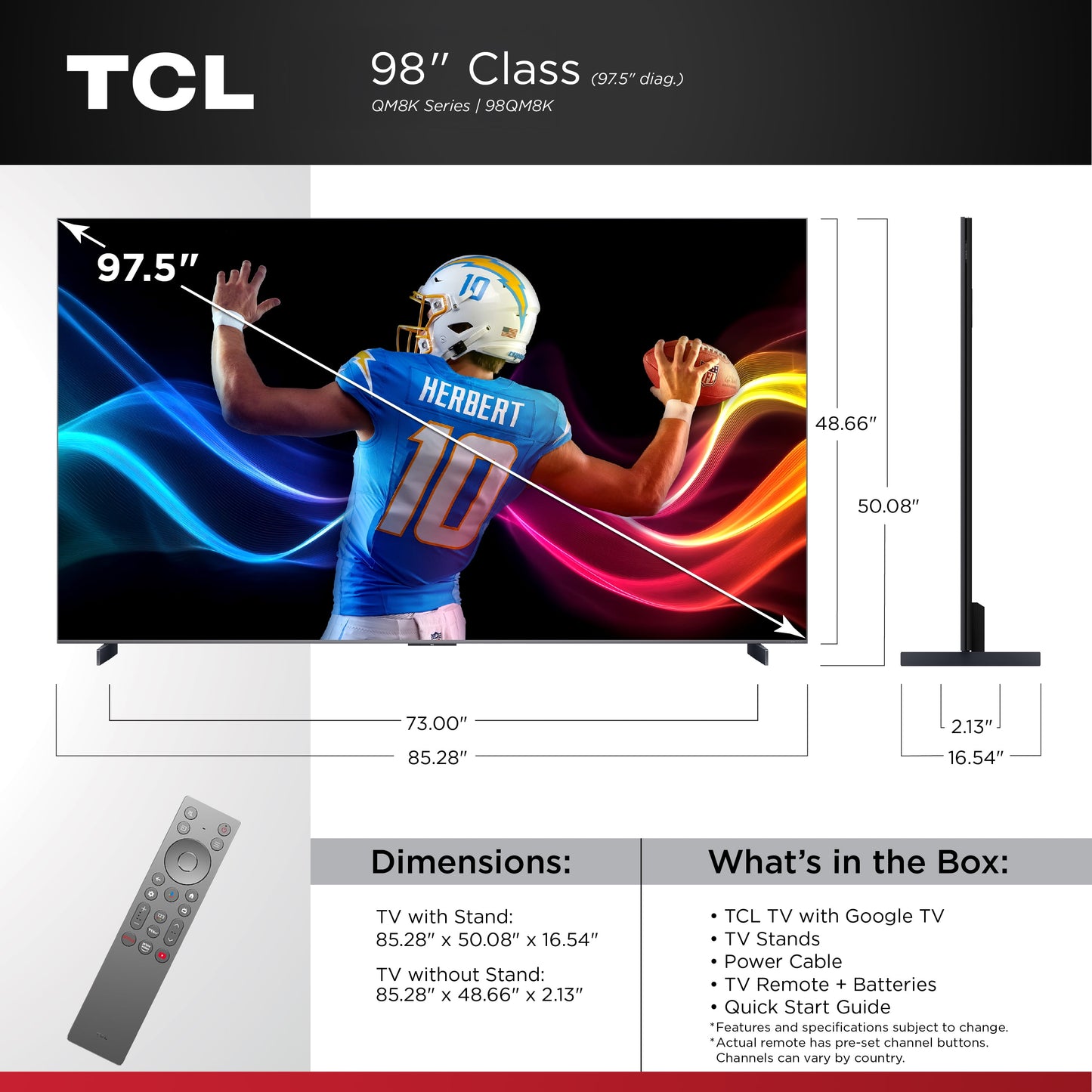 TCL 98" QM8K Series QD-Mini LED QLED 4K UHD Smart TV