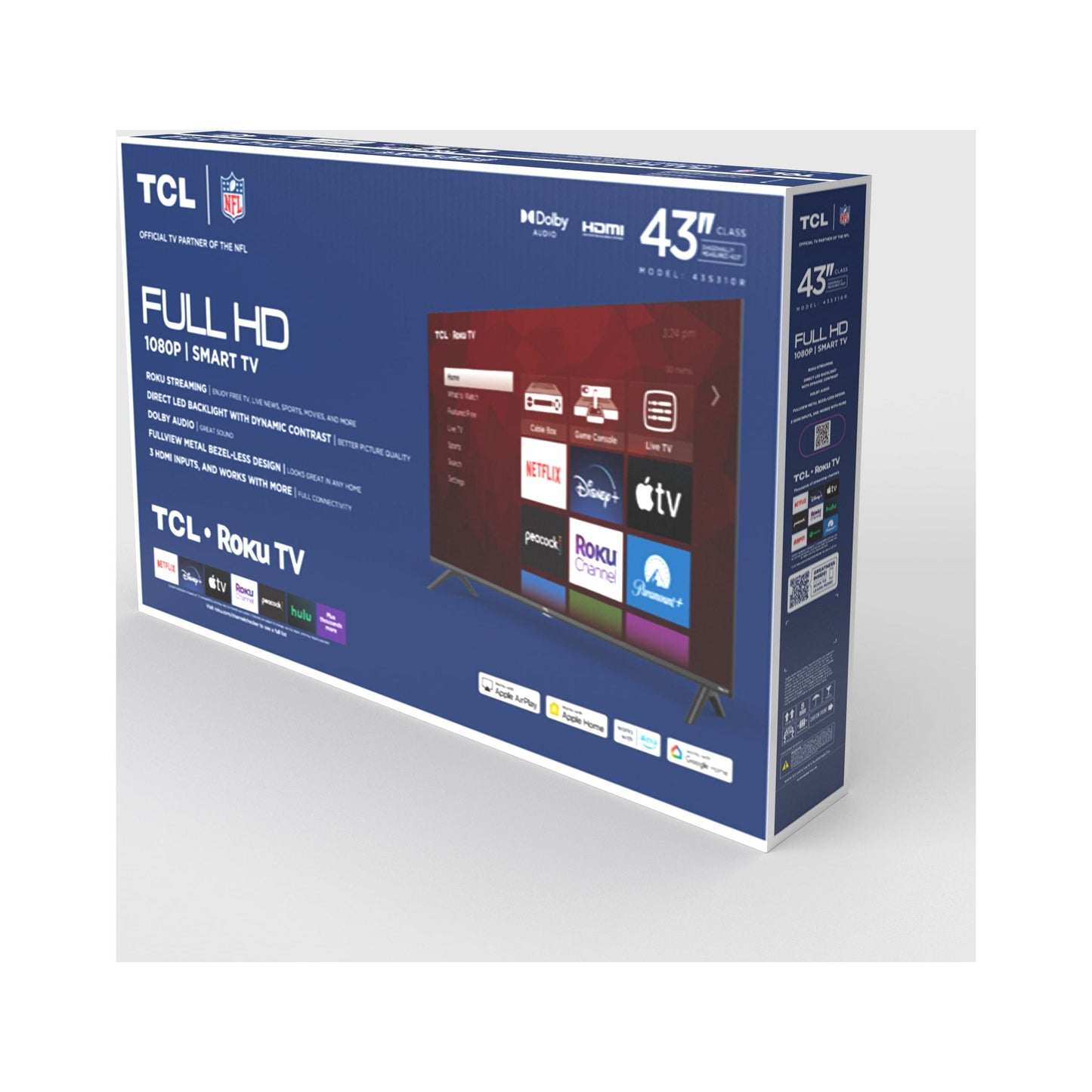 TCL 43" Class S Class 1080p FHD LED Smart TV with Roku TV