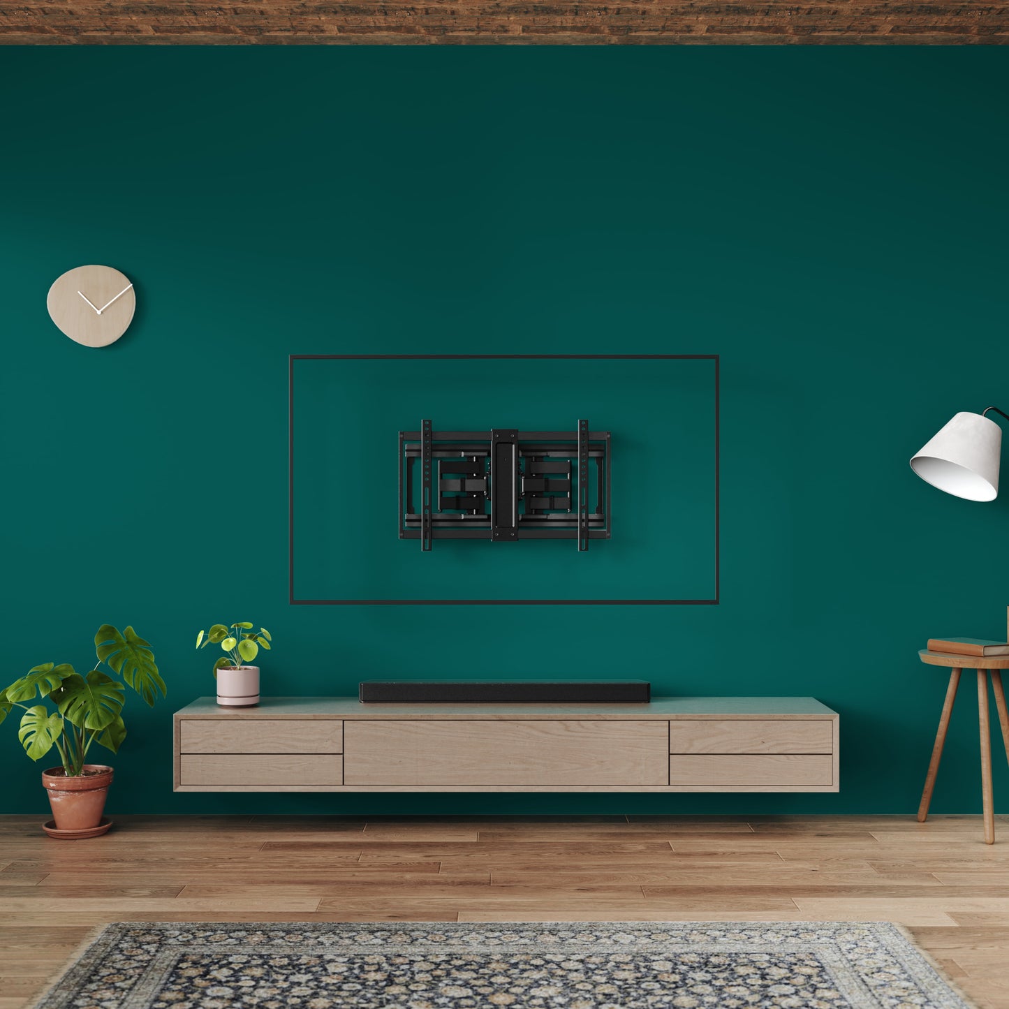 Ultra-slim Full Motion TV Wall Mount for 50" to 86" TVs, swivel ±45°, up to +5°/-20° Tilting