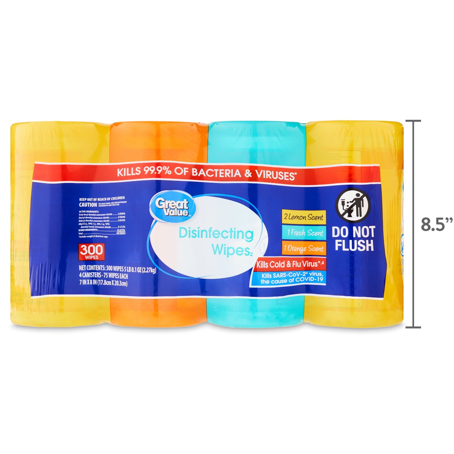 Disinfecting Wipes, 4 Pack, 300 Total Wipes
