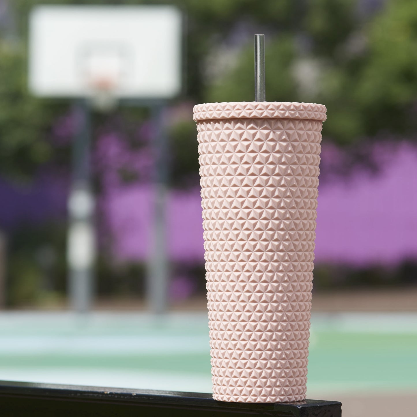 26oz Double Wall AS Plastic Textured Tumbler Rich Black
