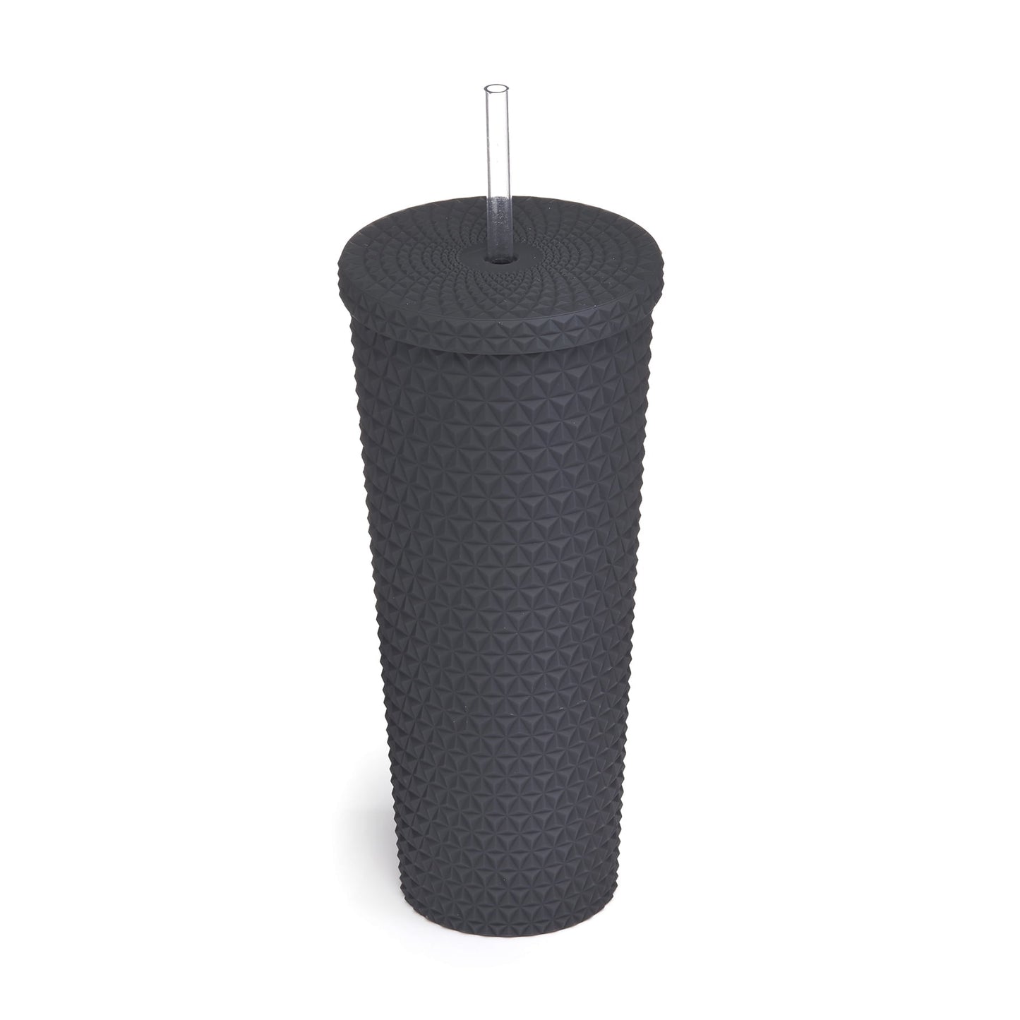 26oz Double Wall AS Plastic Textured Tumbler Rich Black