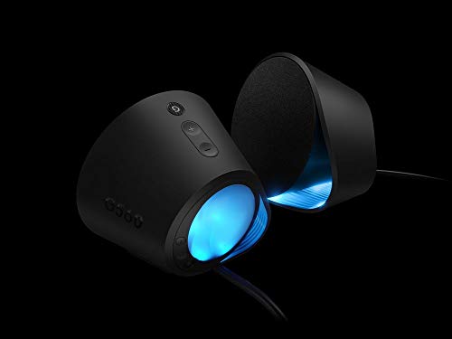 Logitech G560 PC Gaming Speaker System with 7.1 DTS:X Ultra Surround Sound, Game based LIGHTSYNC RGB, Two Speakers and Subwoofer, Immersive Gaming Experience - Black