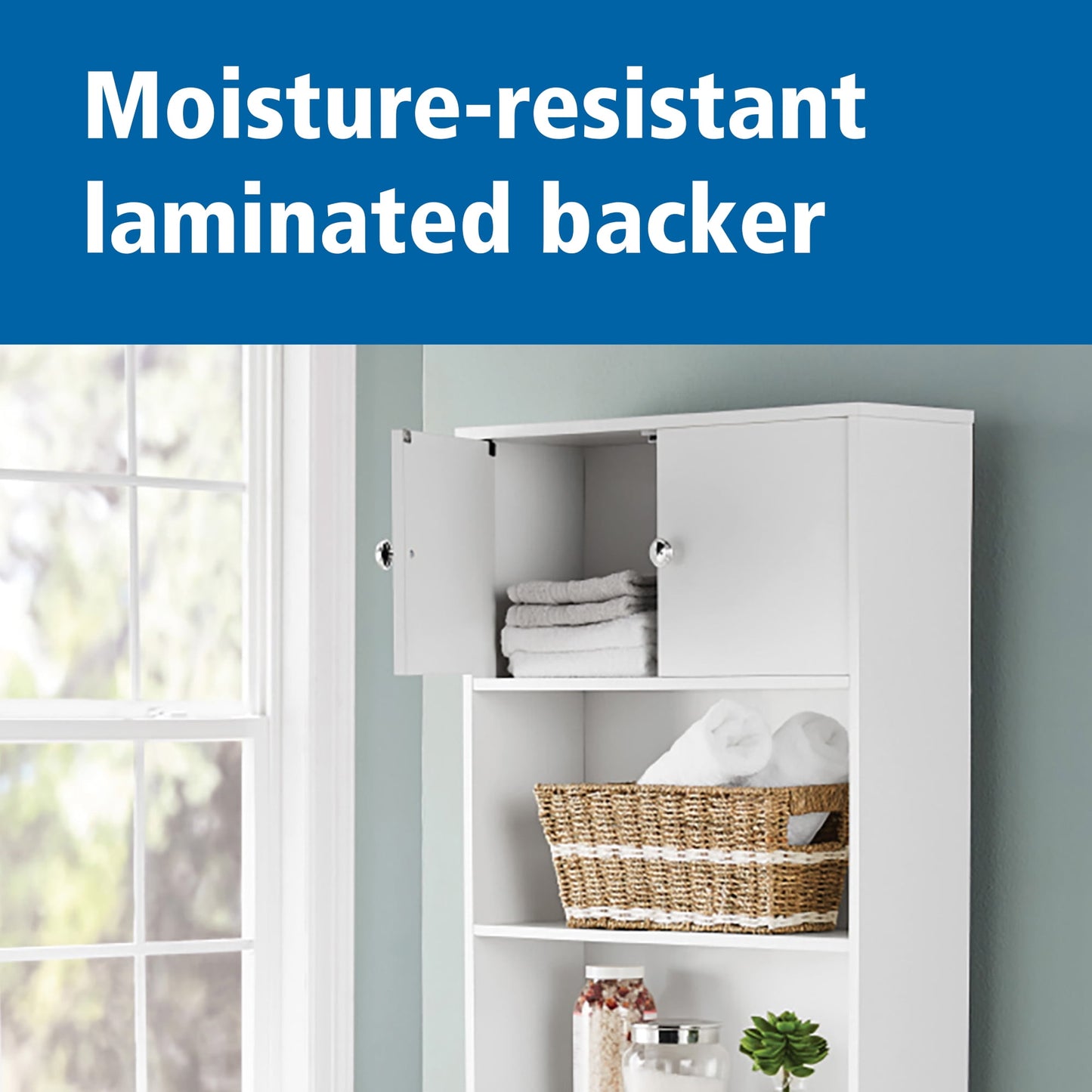 23" W 3-Shelf Bathroom Space Saver-White