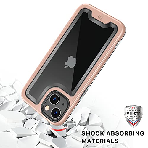 Iphone Case with Tempered Glass Compatible with Apple iPhone 13 Pro (6.1) - Rose Gold