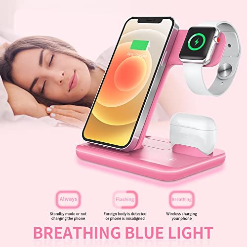 Wireless Charger 3 in 1, 15W Fast Charging Station
