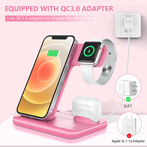 Wireless Charger 3 in 1, 15W Fast Charging Station