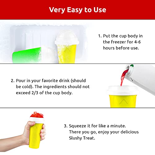 Silicone Slushie Maker Cup - Reusable - Frozen Magic, Cool Gadgets - DIY Ecofriendly Slushy Cup for Refreshing Cool Stuff, 10.1oz - Blue
