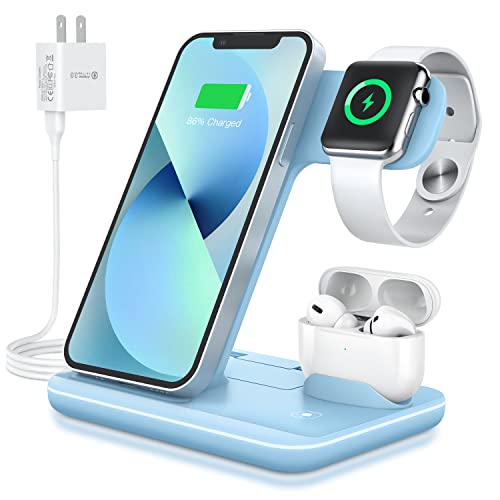 Wireless Charger 3 in 1, 15W Fast Charging Station