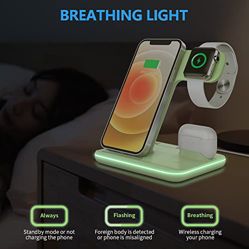 Wireless Charger 3 in 1, 15W Fast Charging Station