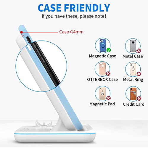Wireless Charger 3 in 1, 15W Fast Charging Station