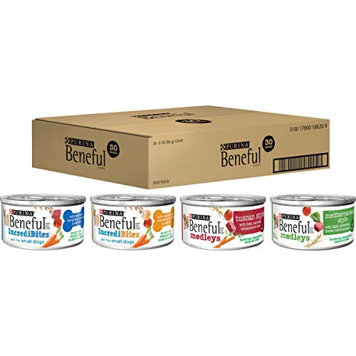 Purina Beneful Small Breed Wet Dog Food Variety Pack, IncrediBites with Real Beef, Chicken or Salmon - Cans