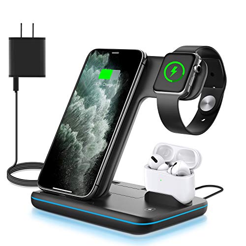 Wireless Charger 3 in 1, 15W Fast Charging Station