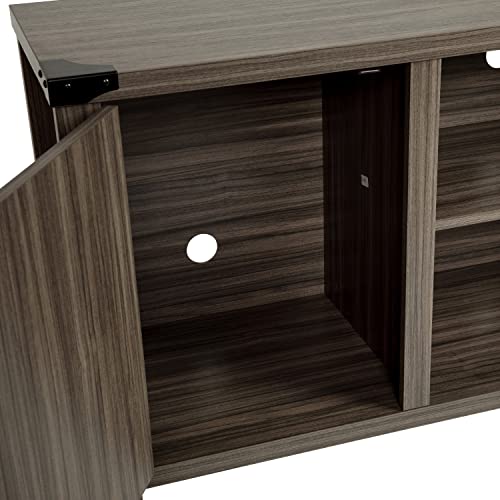 Flash Furniture Modern Farmhouse Barn Door TV Stand - Gray Wash 59 Inch Entertainment Center - for TV's up to 65 Inches - Adjustable Middle Shelf