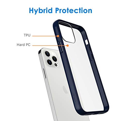 iPhone 12/12 Pro 6.1-Inch, Shockproof Phone Bumper Cover, Anti-Scratch Clear Back (HD Clear)