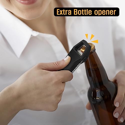 Waterproof Instant Read Digital Meat Thermometer for Cooking and Grilling, Food Thermometer with Backlight, Magnet, Calibration, and Foldable Probe, Bottle Cap Opener for Kitchen, BBQ, Grill