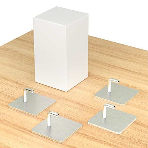Adhesive Hooks Heavy Duty Stick on Wall Towel Hooks , Stainless Steel Wall Hook Door Hooks - 4 Pack
