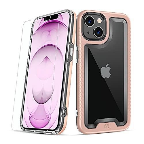 Iphone Case with Tempered Glass Compatible with Apple iPhone 13 Pro (6.1) - Rose Gold