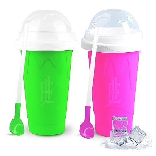 Silicone Slushie Maker Cup - Reusable - Frozen Magic, Cool Gadgets - DIY Ecofriendly Slushy Cup for Refreshing Cool Stuff, 10.1oz - Blue