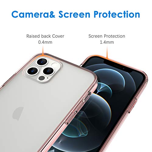 iPhone 12/12 Pro 6.1-Inch, Shockproof Phone Bumper Cover, Anti-Scratch Clear Back (HD Clear)