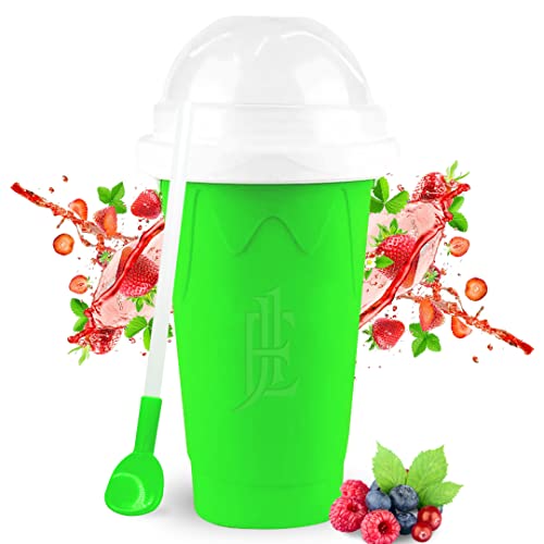 Silicone Slushie Maker Cup - Reusable - Frozen Magic, Cool Gadgets - DIY Ecofriendly Slushy Cup for Refreshing Cool Stuff, 10.1oz - Blue
