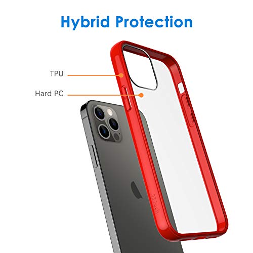iPhone 12/12 Pro 6.1-Inch, Shockproof Phone Bumper Cover, Anti-Scratch Clear Back (HD Clear)