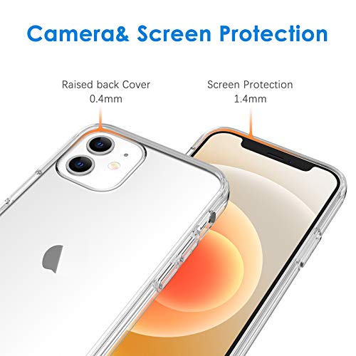 iPhone 12/12 Pro 6.1-Inch, Shockproof Phone Bumper Cover, Anti-Scratch Clear Back (HD Clear)