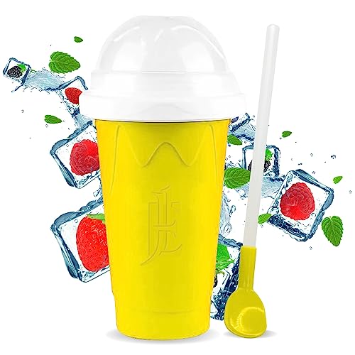 Silicone Slushie Maker Cup - Reusable - Frozen Magic, Cool Gadgets - DIY Ecofriendly Slushy Cup for Refreshing Cool Stuff, 10.1oz - Blue