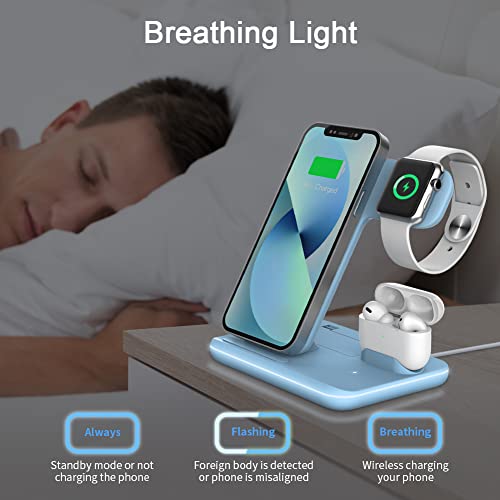 Wireless Charger 3 in 1, 15W Fast Charging Station