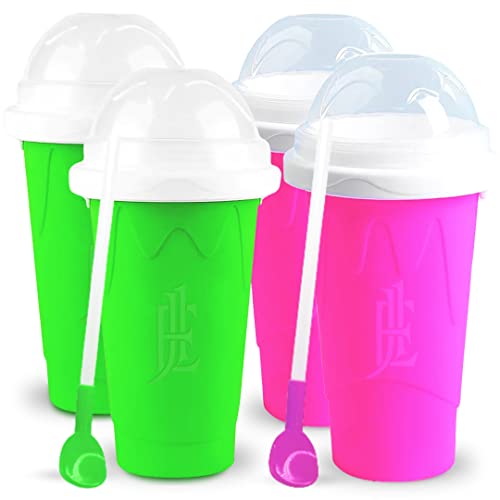 Silicone Slushie Maker Cup - Reusable - Frozen Magic, Cool Gadgets - DIY Ecofriendly Slushy Cup for Refreshing Cool Stuff, 10.1oz - Blue
