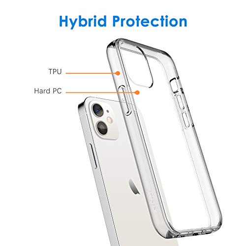 iPhone 12/12 Pro 6.1-Inch, Shockproof Phone Bumper Cover, Anti-Scratch Clear Back (HD Clear)