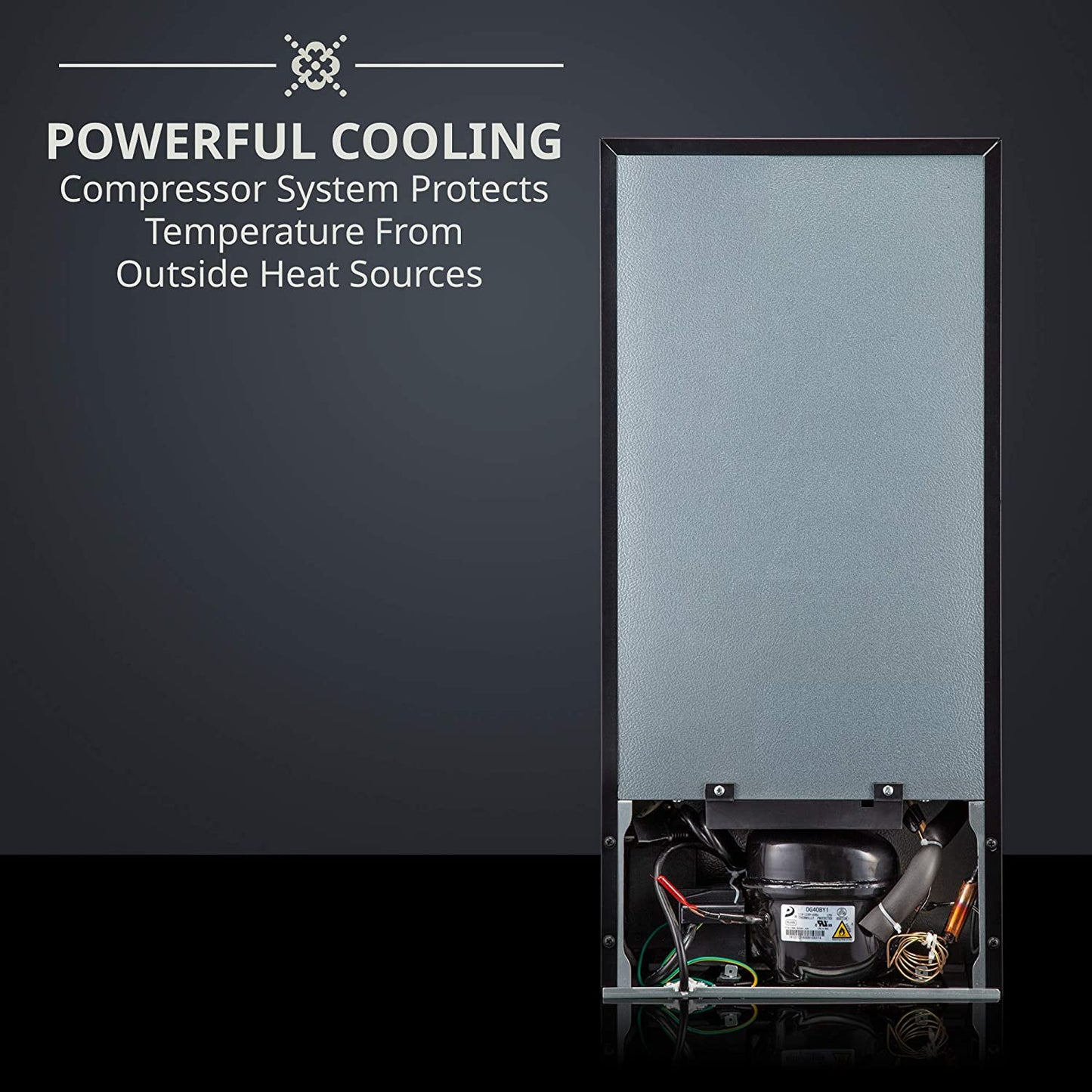 Wine Cooler Refrigerator Lock Silver 18 Bottle Compressor