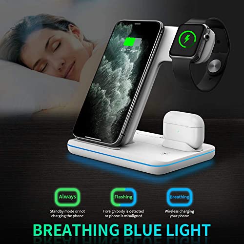 Wireless Charger 3 in 1, 15W Fast Charging Station